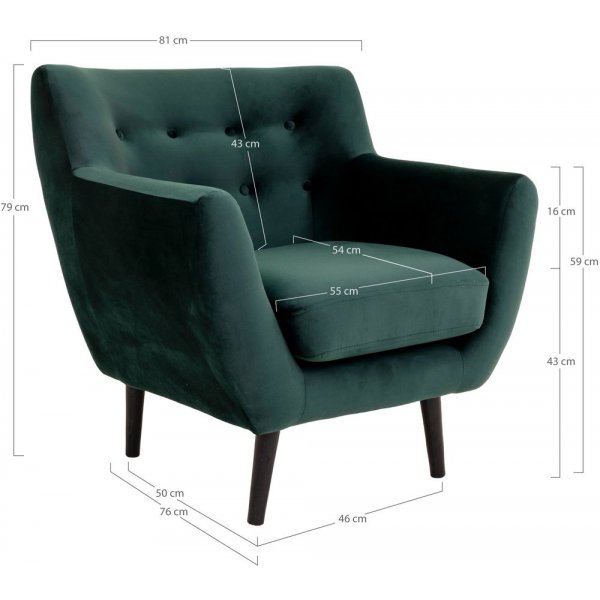 Monte Fåtölj i mörkgrönt tyg Monte Fåtölj i mörkgrönt tyg