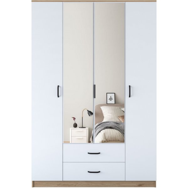 Bardo garderob 140 x 51,5 x 210 cm - Valnöt/vit Bardo garderob 140 x 51,5 x 210 cm - Valnöt/vit