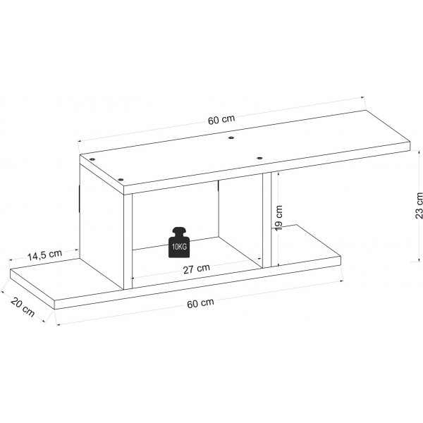 Deren vägghylla - Vit/ek Deren vägghylla - Vit/ek
