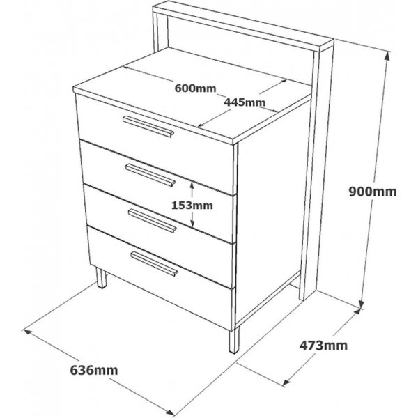 Home byrå - Brun/grå Home byrå - Brun/grå