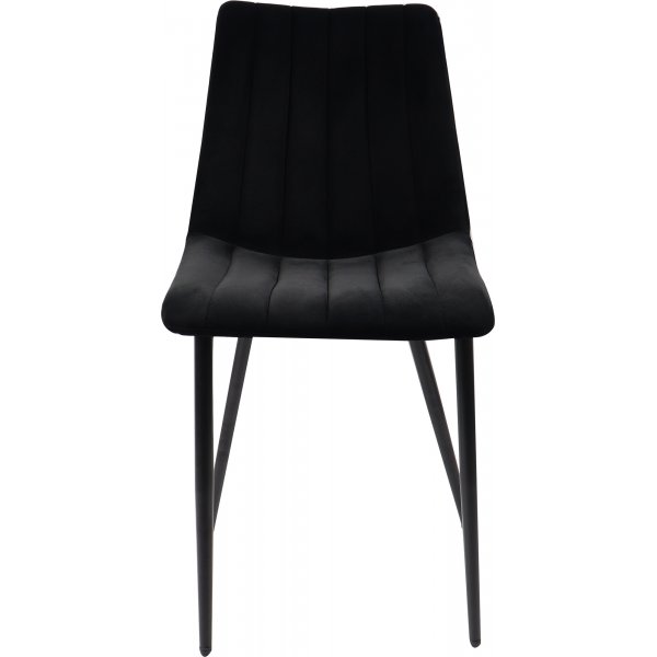 Zwarte fluwelen stoel - Kayla + Meubelpoten