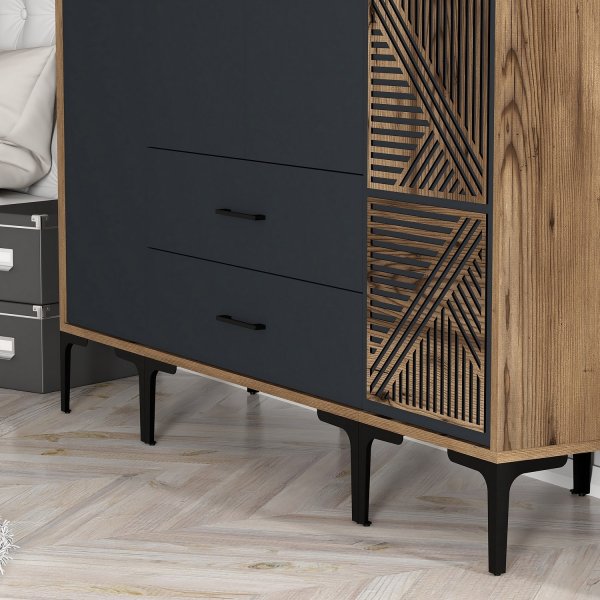 Armoire Kumsal 15 Noyer/anthracite Armoire Kumsal 15 Noyer/anthracite