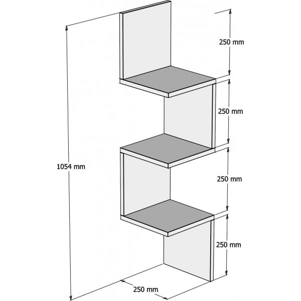 Zikzak wandplank - Walnoot