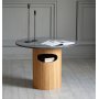 Table basse ronde Arto hauteur 60 cm - Chne / marbre gris