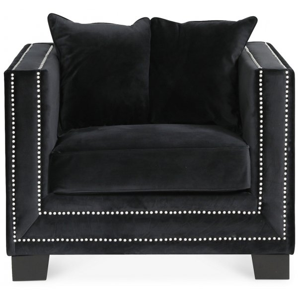 Cloude fåtölj med nitar - Svart (Sammet) Cloude fåtölj med nitar - Svart (Sammet)