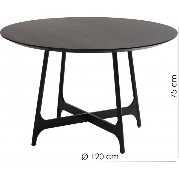 Table  manger Ooid 120 cm - Placage chne/noir