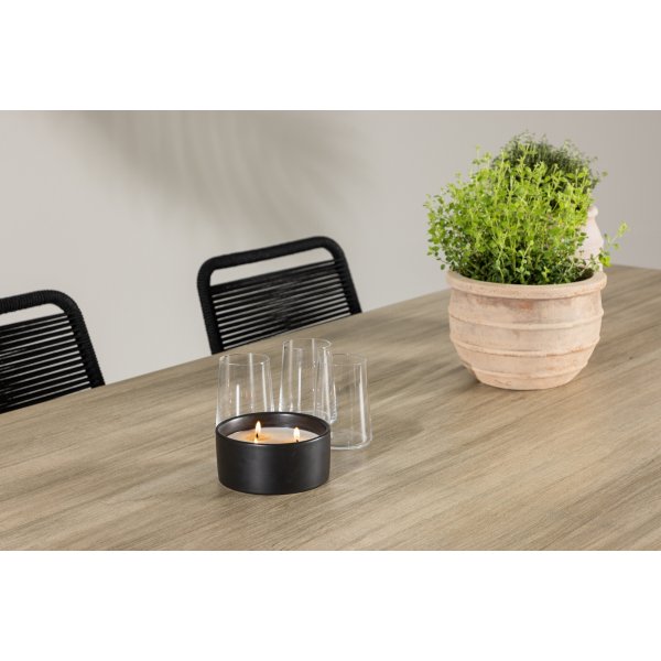 Merlo rektangulär matgrupp med 6 st Lindos stolar - Svart/vit + 6.00 x Stolsdyna Merlo rektangulär matgrupp med 6 st Lindos stolar - Svart/vit + 6.00 x Stolsdyna