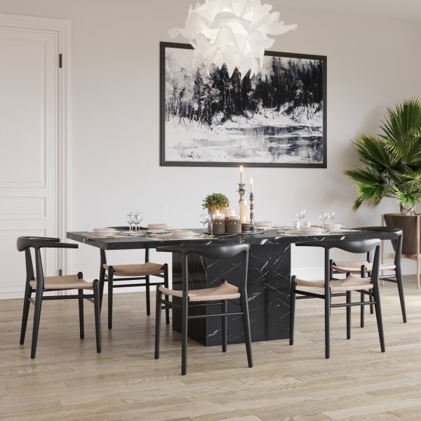 Berit matstol - Svart / Repsits