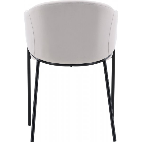 Chaise de salle à manger Evelina - Velours gris Chaise de salle à manger Evelina - Velours gris