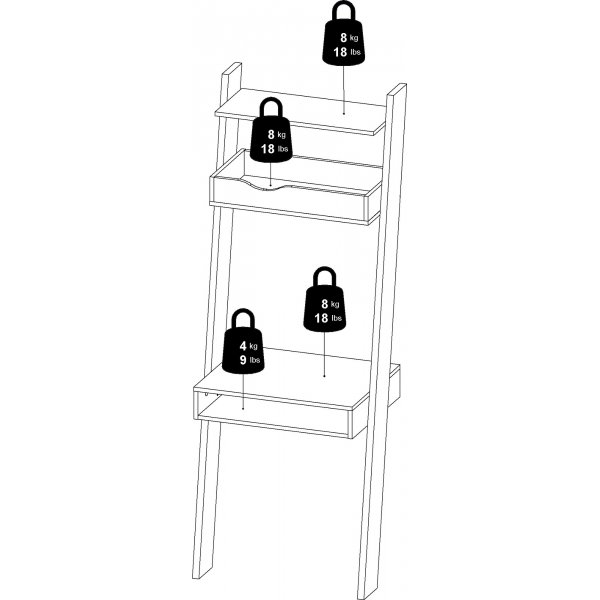 Bureau Oslo 65 x 48 cm - Blanc/chne