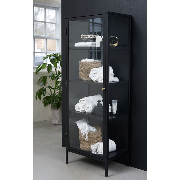 Armoire métallique noire Toddy avec porte vitrée H160 cm Armoire métallique noire Toddy avec porte vitrée H160 cm