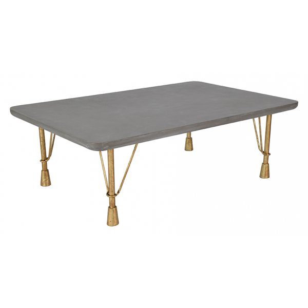 Lova soffbord - Cement / Guld