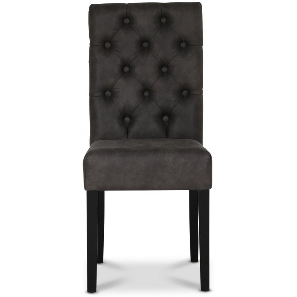 Lexington Milton stol - Mörkgrått läder (artificiell) / Svarta ben Lexington Milton stol - Mörkgrått läder (artificiell) / Svarta ben