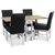 Signum matgrupp Slagbord vit/ek med 4 st Twitter stolar i svart PU