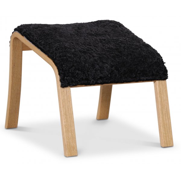 Frank fotpall i frskinn scandinavian dark grey - Oljad ek