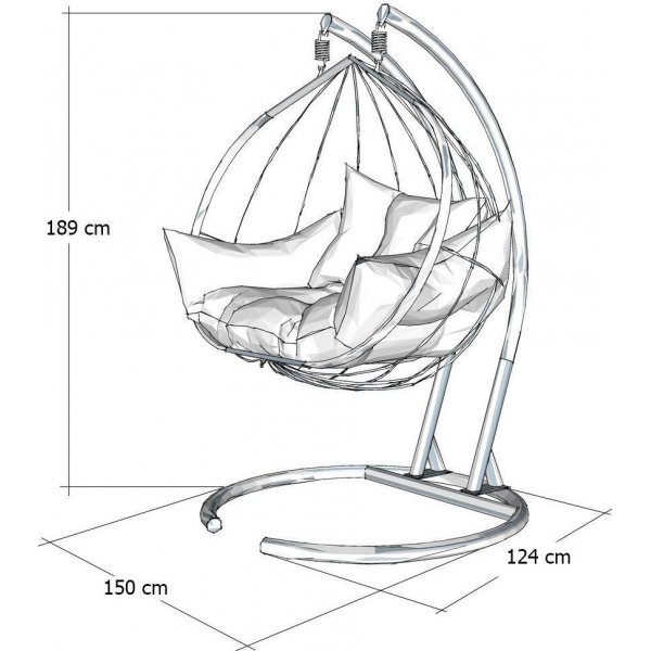Hanedan hängstol - Antracit/vit Hanedan hängstol - Antracit/vit