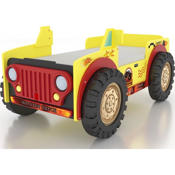 Monstertruck barns�ng - 90 x 190 cm