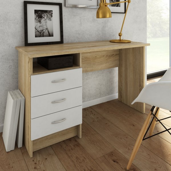 Function Plus skrivbord 120,1 x 48,1 x 72,6 cm - Ek/vit Function Plus skrivbord 120,1 x 48,1 x 72,6 cm - Ek/vit