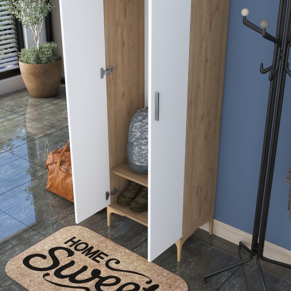 Armoire Esa - Noyer/blanc