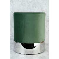 Rund sittpuff cylinderformad - Grön (Sammet) / Krom Rund sittpuff cylinderformad - Grön (Sammet) / Krom