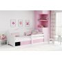 Julia barnsng 80 x 160 cm - Vit/rosa