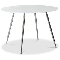 Art runt matbord 110 cm - Marmorerat glas / Krom Art runt matbord 110 cm - Marmorerat glas / Krom