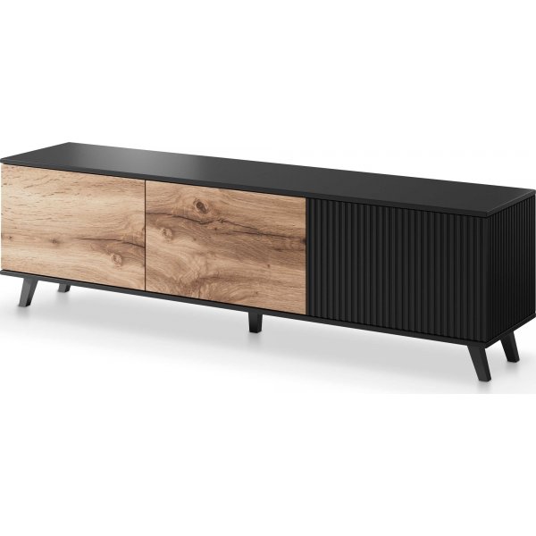 Banc multimdia Fate 180 cm - Chne Wotan/noir