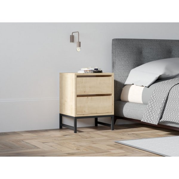 Neddy nachtkastje - Saffier/zwart