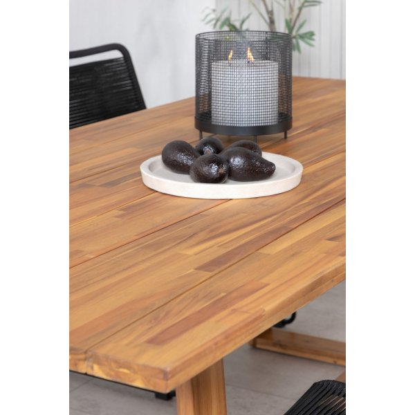 Plankton utematgrupp med 6 st Lindos stolar - Svart/Natur