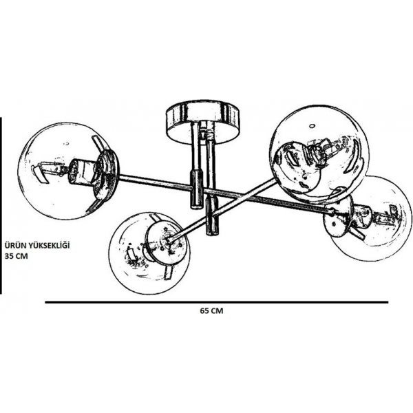 Dolunay taklampa 4 - Vit Dolunay taklampa 4 - Vit