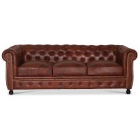 Chesterfield Old England 3-sits soffa - antikbehandlat skinn Chesterfield Old England 3-sits soffa - antikbehandlat skinn