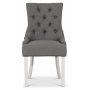 Decotique stol med kromade nitar (Rygghandtag) - Gr/Vit + Flckborttagare fr mbler