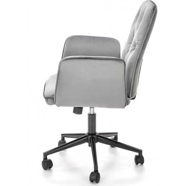 Chaise de bureau Run en velours gris Chaise de bureau Run en velours gris