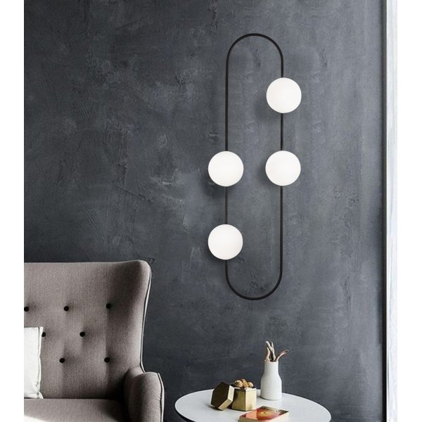 Abakus wandlamp 4901 - Zwart/wit