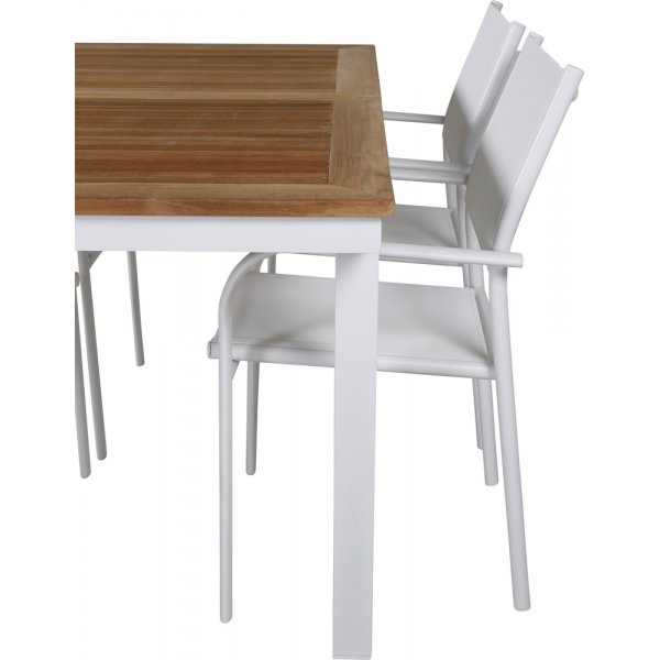 Panama utematgrupp med 4 st Santorini stolar - Natur/Vit Panama utematgrupp med 4 st Santorini stolar - Natur/Vit