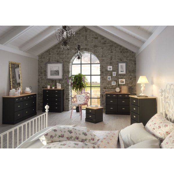 Nola sängbord - Svart/beige Nola sängbord - Svart/beige