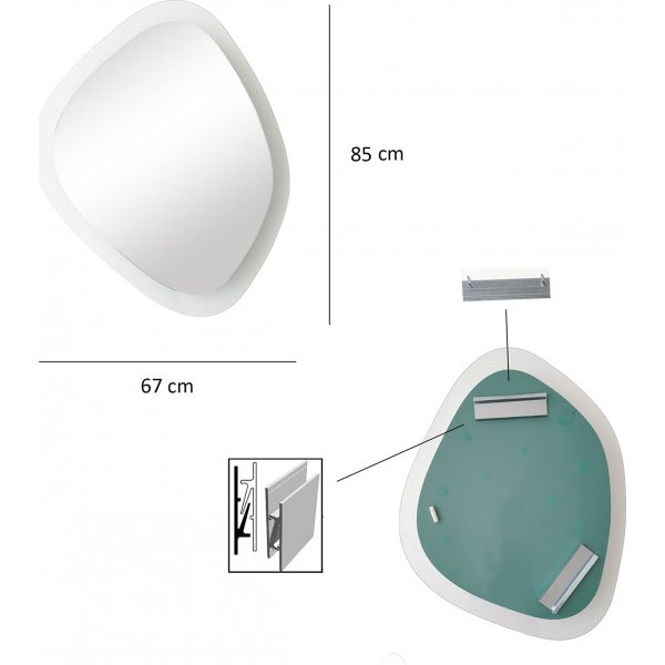 Aqua Soho spegel - Transparent