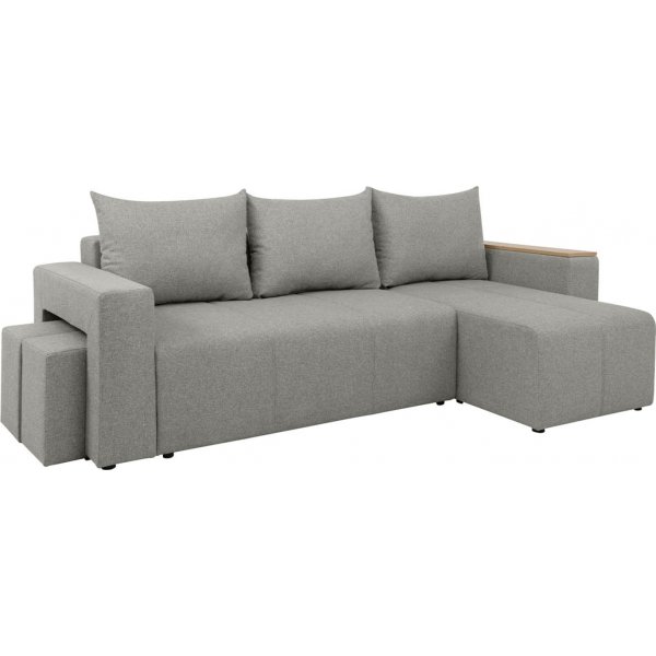 Canapé-lit Denvo divan avec poufs - Gris Canapé-lit Denvo divan avec poufs - Gris