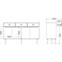 Rome dressoir met 2 schuifdeuren en 3 laden - Hickory/wit
