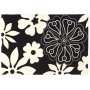 Tuftad matta Flower Power - Svart/Vit