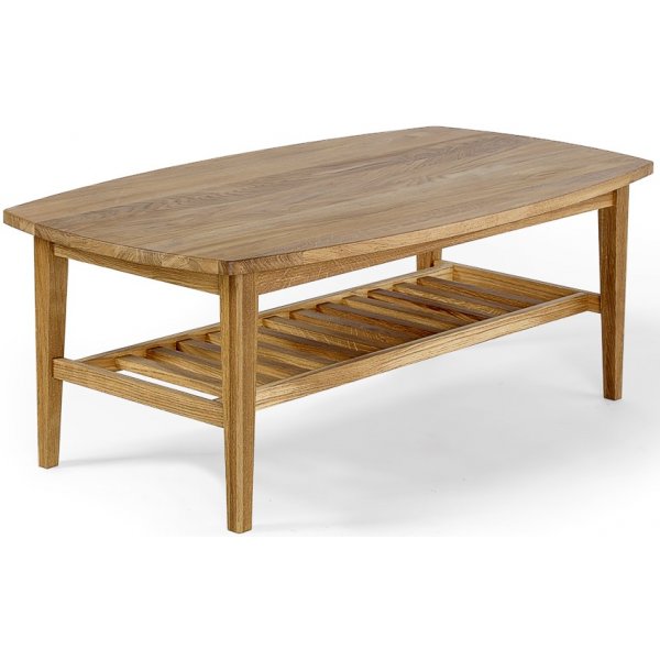 Torkelson Allegro soffbord med hylla 134 x 76,5 cm - Massiv oljad ek