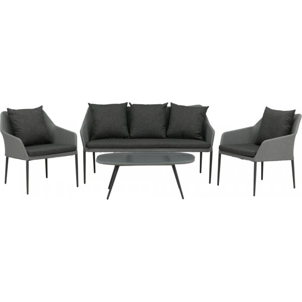 Groupe de canapés Spoga - Noir/Gris Groupe de canapés Spoga - Noir/Gris
