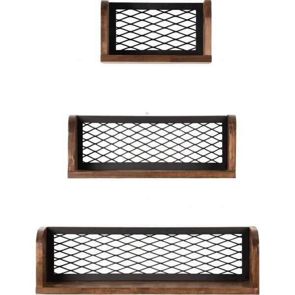 Buster wandplank - Walnoot/zwart