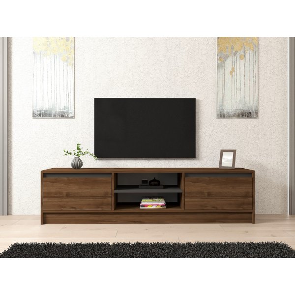Meuble TV Olga - Noyer/anthracite