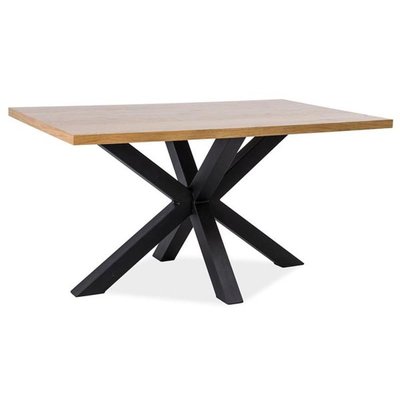 Finley 150 cm matbord - Massiv ek/svart