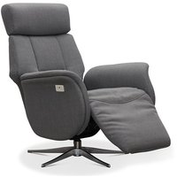Duvnäs reclinerfåtölj med inbyggt fotstöd (El) - Grått tyg Duvnäs reclinerfåtölj med inbyggt fotstöd (El) - Grått tyg