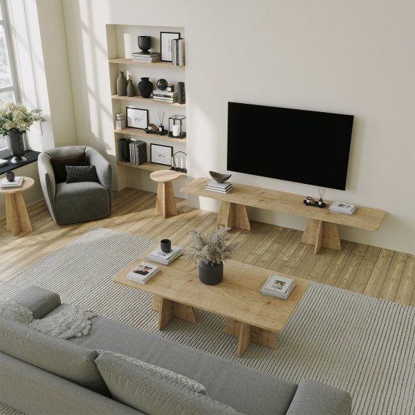 Paddenstoel tv-meubel - Saffier eiken Paddenstoel tv-meubel - Saffier eiken