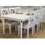 Palermo stol med beige tygsits - Vit