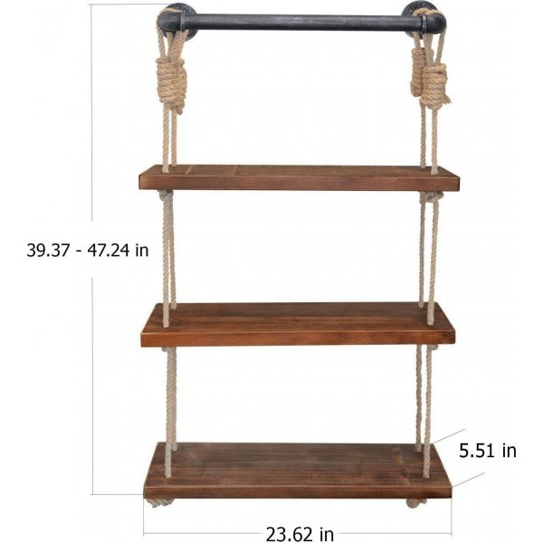 Gartano wandplank - Walnoot/zwart Gartano wandplank - Walnoot/zwart