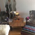 Kundbild Bison vintage soffbord med hjul 110 x 72 cm - Mangoträ: Jag är mycket nöjd med mitt bord....